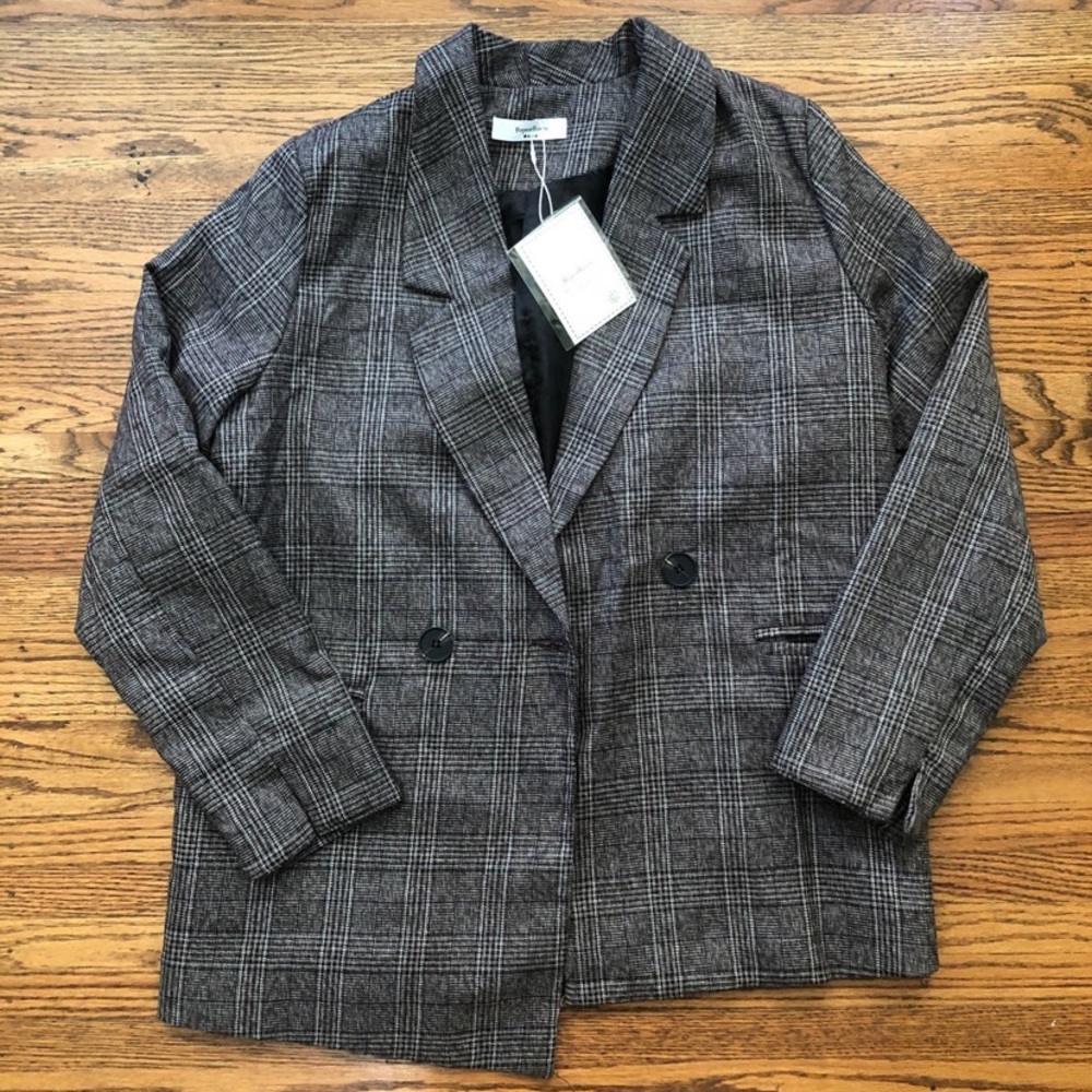 Korean brand plaid blazer